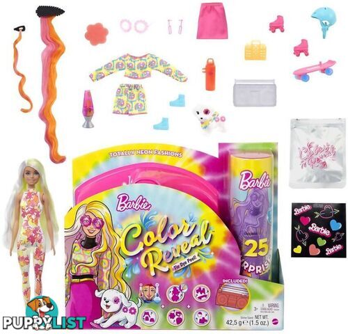 Barbie - Barbie Colour Reveal Totally Neon Fashions Tie Dye Pink - Mattel - Mahcd26 - 194735007530