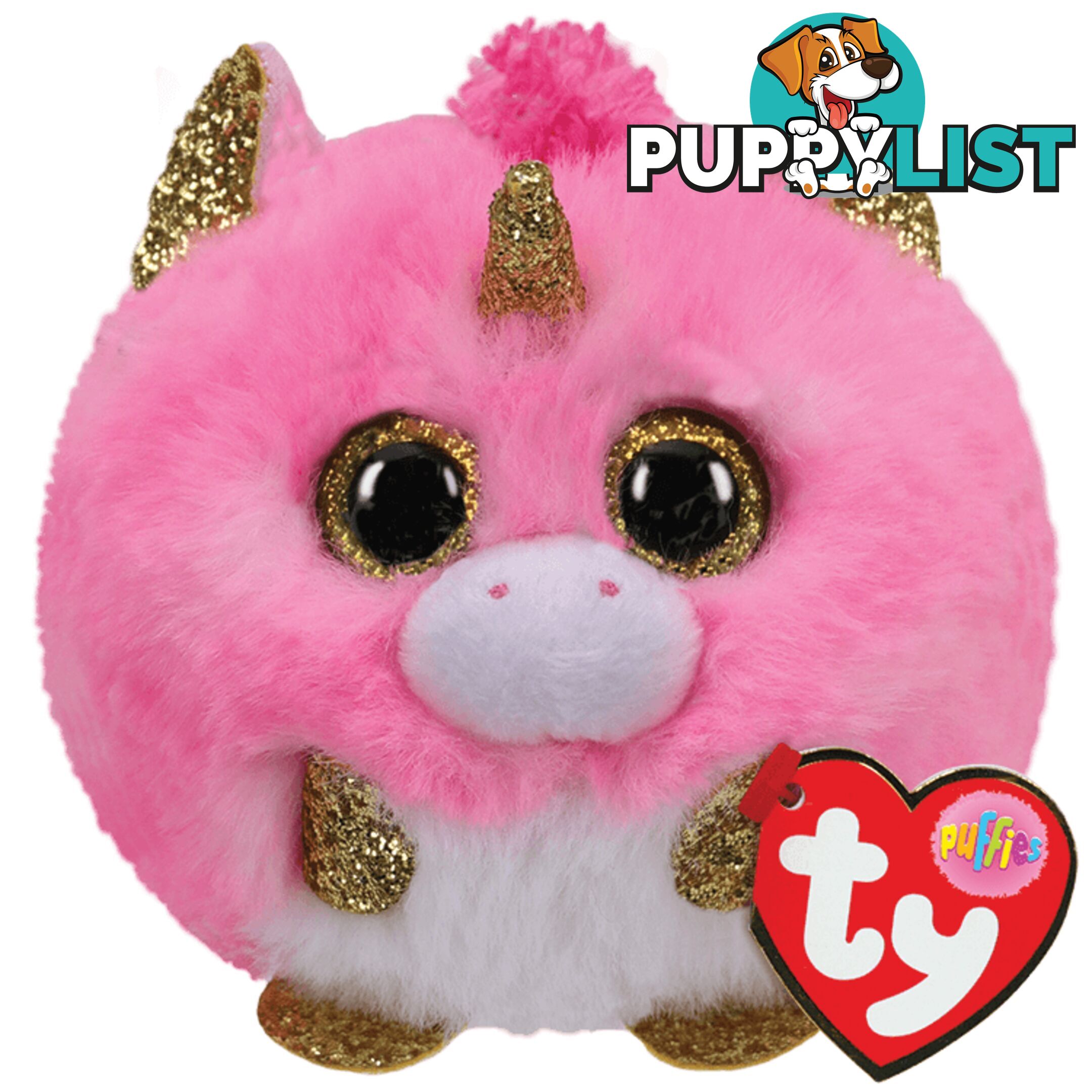 Ty Beanie Boos - Puffies - Fantasia - Pink Unicorn 10cm - Bg42508 - 008421425082