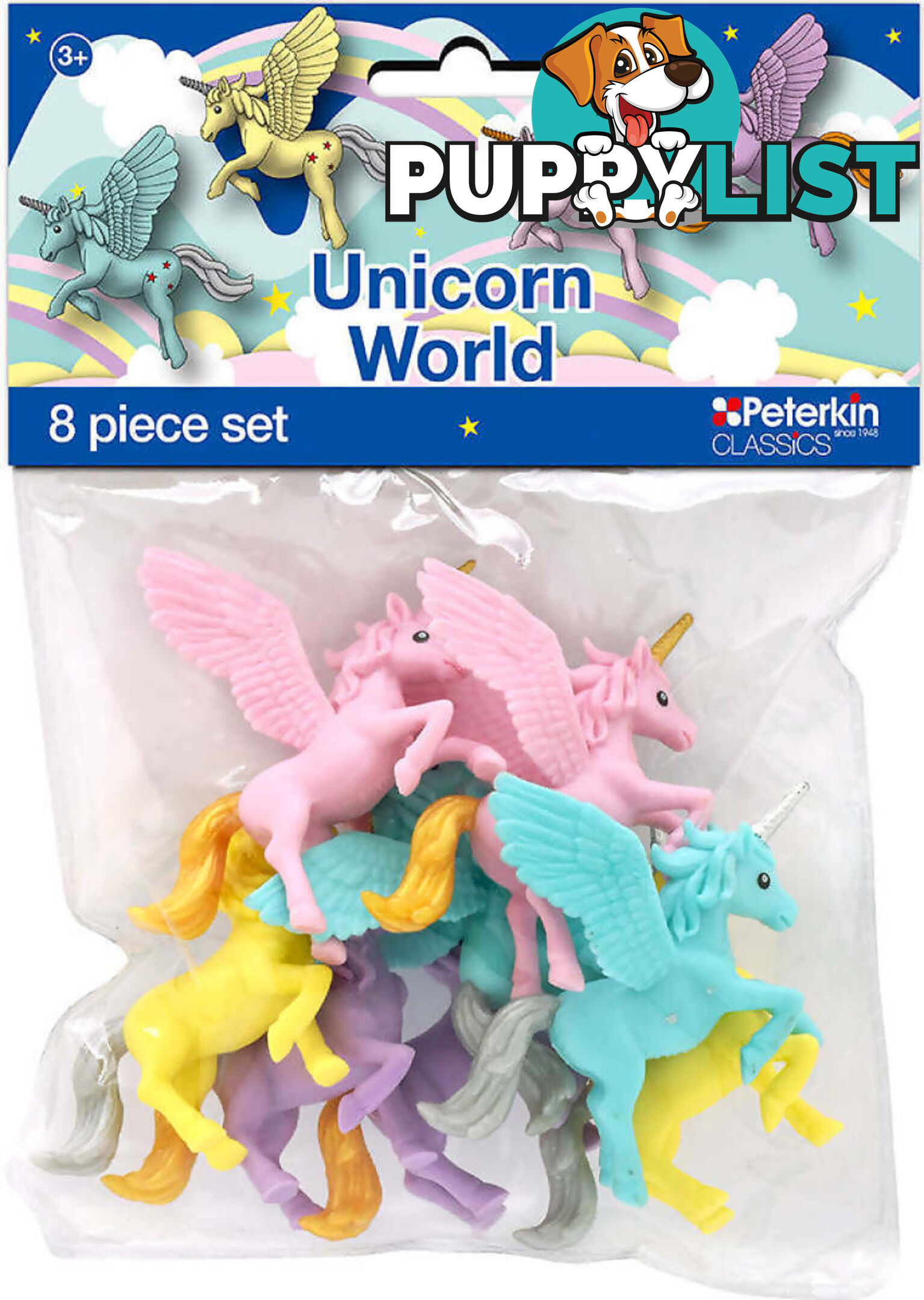 Peterkin - Classics Unicorn World 8 Piece Figure Set - Art66046 - 5018621210956