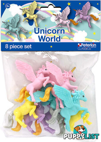 Peterkin - Classics Unicorn World 8 Piece Figure Set - Art66046 - 5018621210956