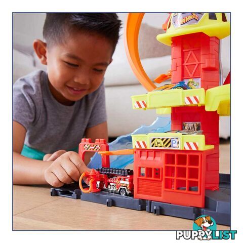 Hot Wheels® - City Super Loop Fire Station - Mahkx41 - 194735109661