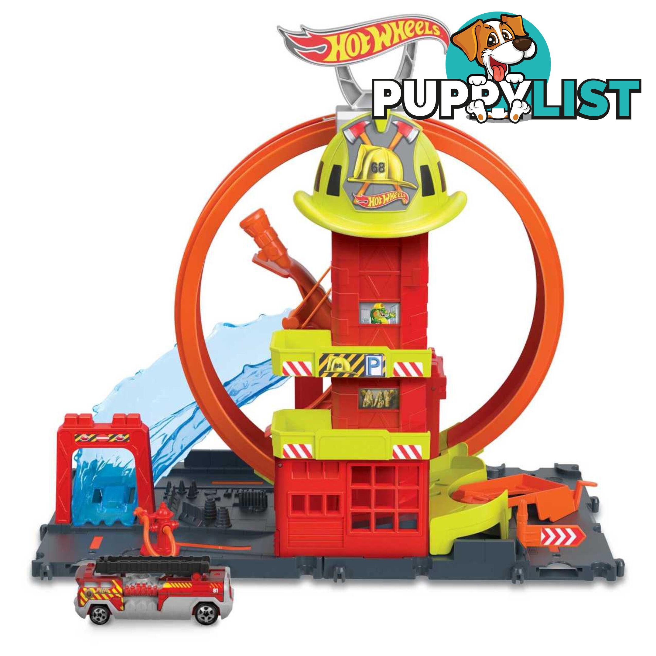 Hot Wheels® - City Super Loop Fire Station - Mahkx41 - 194735109661