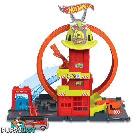 Hot Wheels® - City Super Loop Fire Station - Mahkx41 - 194735109661