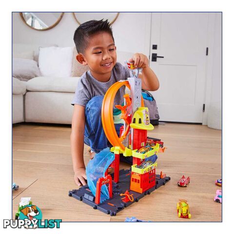 Hot Wheels® - City Super Loop Fire Station - Mahkx41 - 194735109661