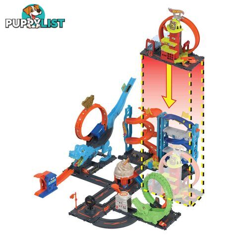 Hot Wheels® - City Super Loop Fire Station - Mahkx41 - 194735109661