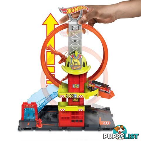 Hot Wheels® - City Super Loop Fire Station - Mahkx41 - 194735109661