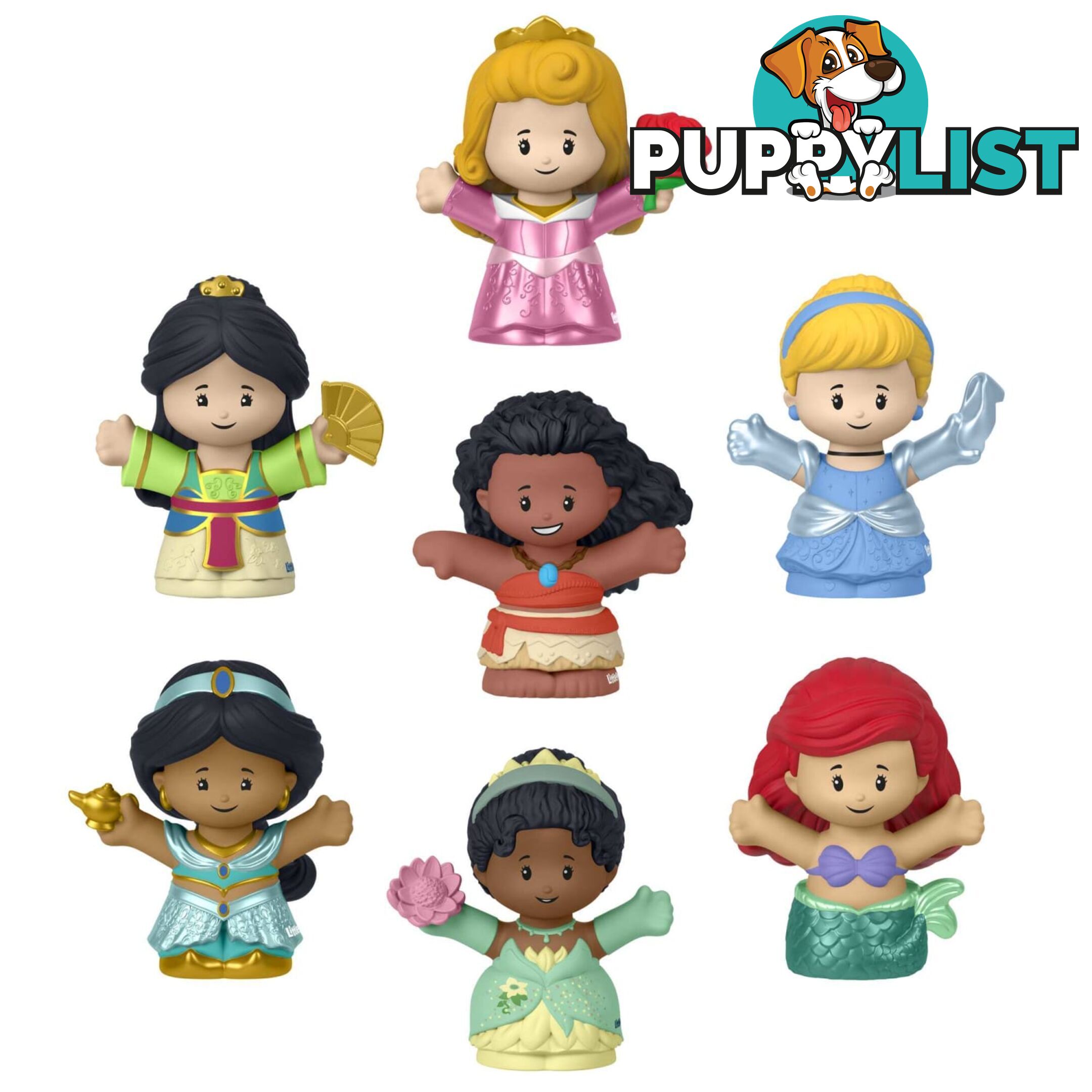 Fisher-Price Little People Disney Princess Toys 7-figure Pack For Toddlers And Preschool Kids - Mahjw75 - 0194735096688