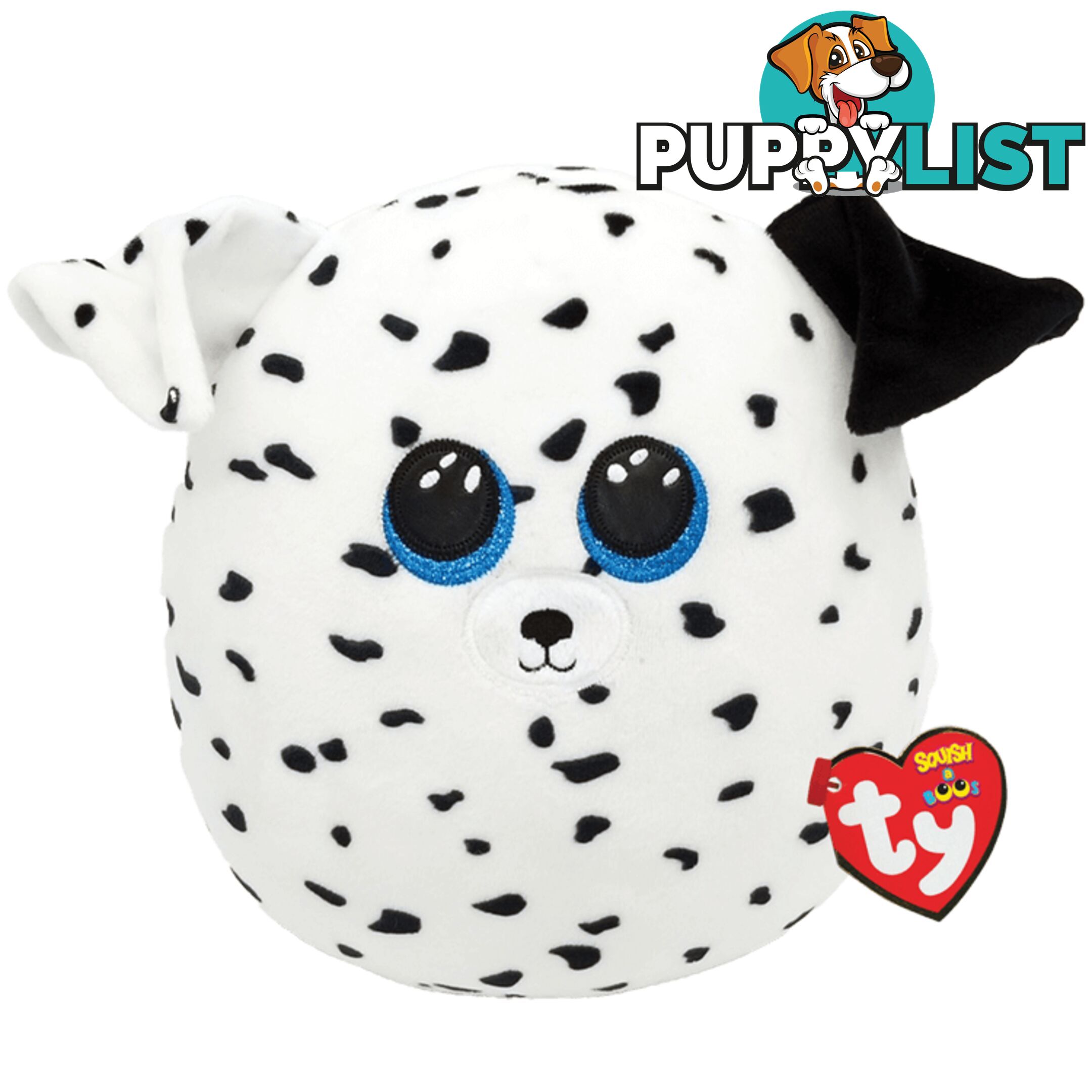 Ty - Squish-a-boos - Fetch - Dalmatian Dog Medium 25cm (10'') - Squishy Beanies - Bg39318 - 008421393183