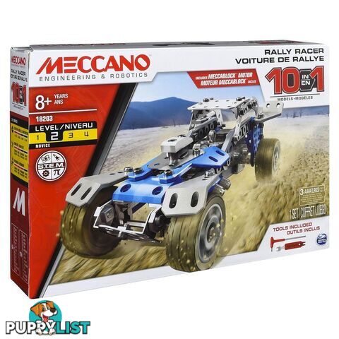 Meccano - Motorised Rally Racer - 10 In 1 Building Kit Si6040178 - 778988529089