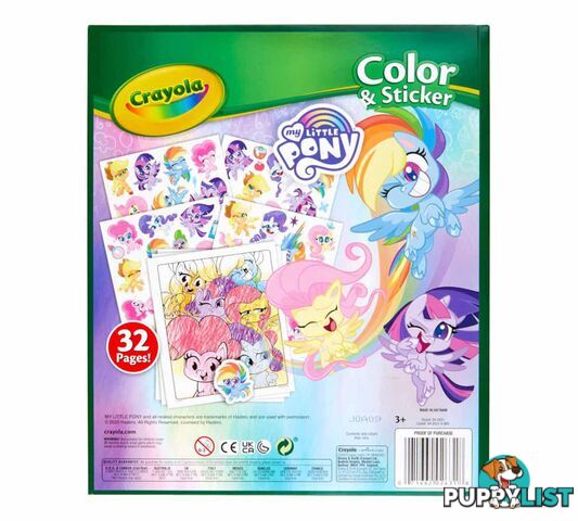 Crayola - My Little Pony Color And Sticker Book - Bs042631 - 071662026318