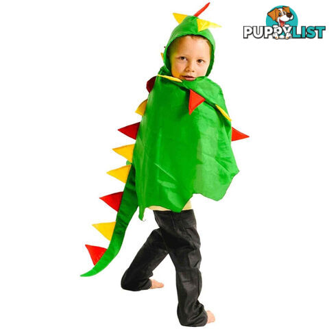 Fairy Girls - Costume Dragon Cape Green With Red/yellow Spikes - Fglh130 - 9787400001301