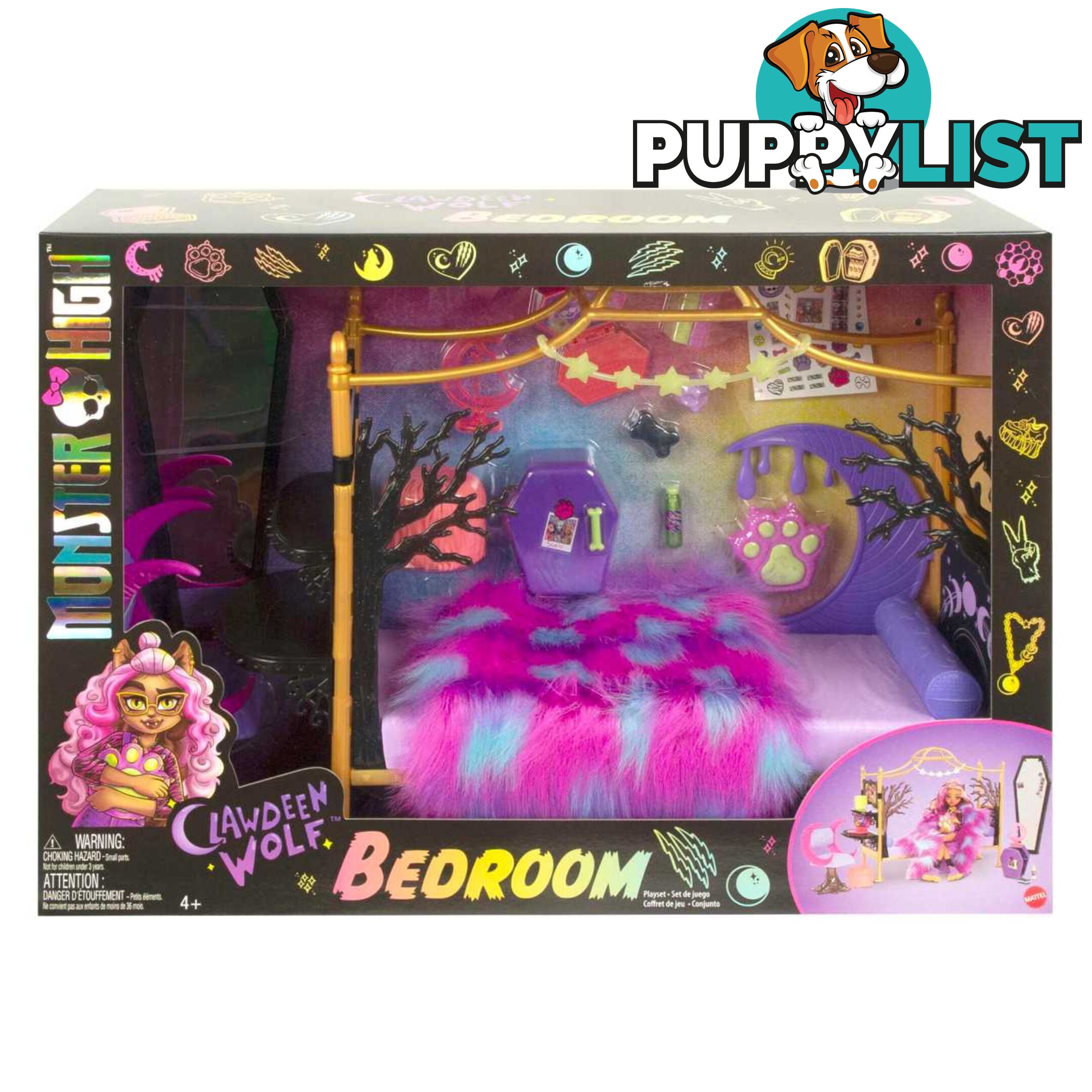 Monster High - Toys Clawdeen Wolf Bedroom Playset - Mahhk64 - 194735069842