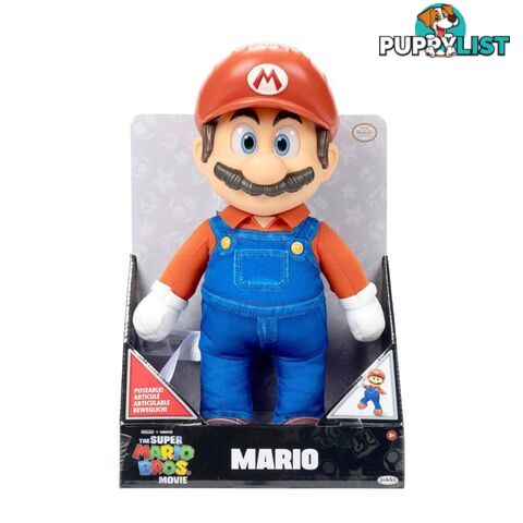 Super Mario - Nintendo The Super Mario Bros. Movie Mario Poseable Plush - Hs417264 - 192995417267