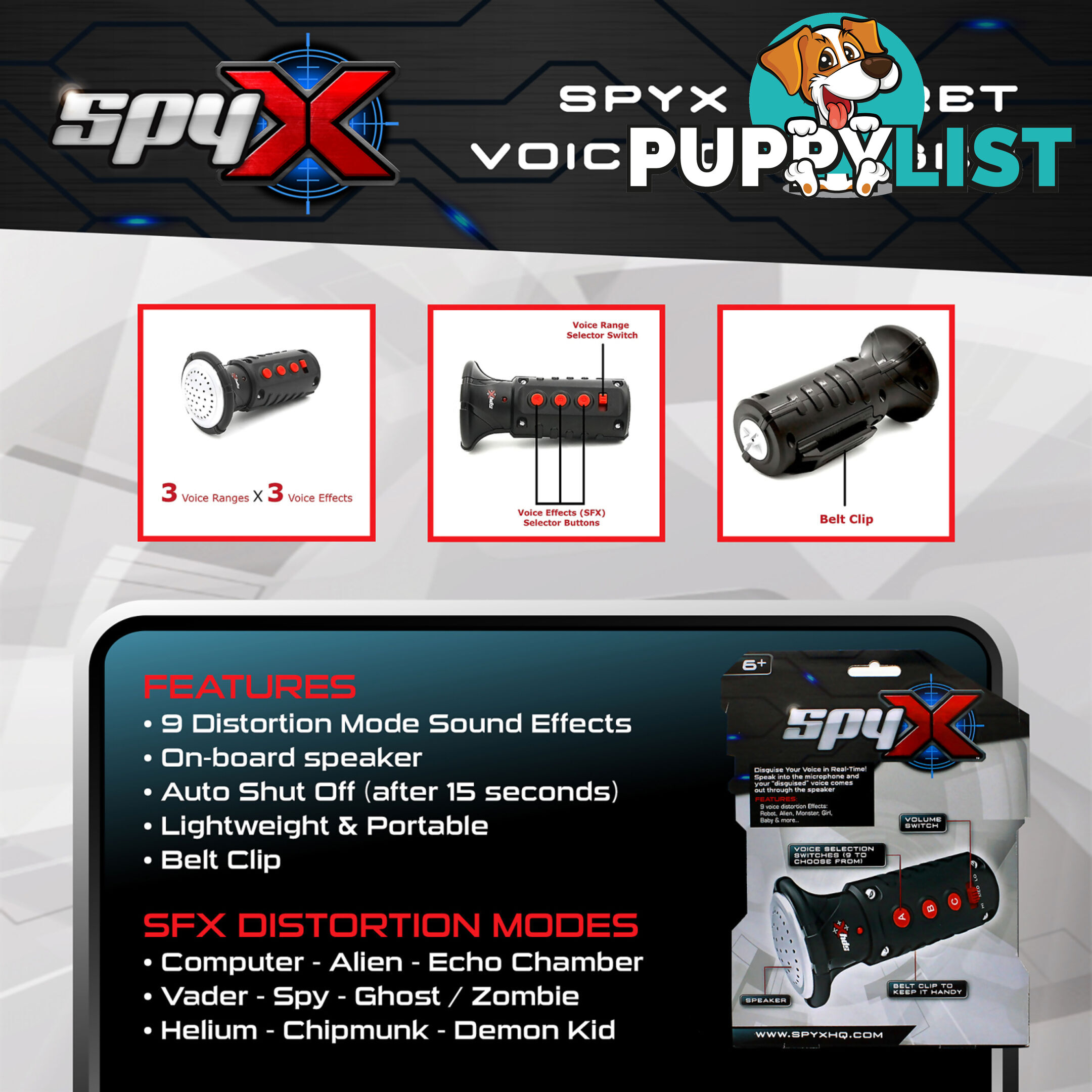 SpyX - Secret Voice Changer - Gdatm10537 - 840685105375