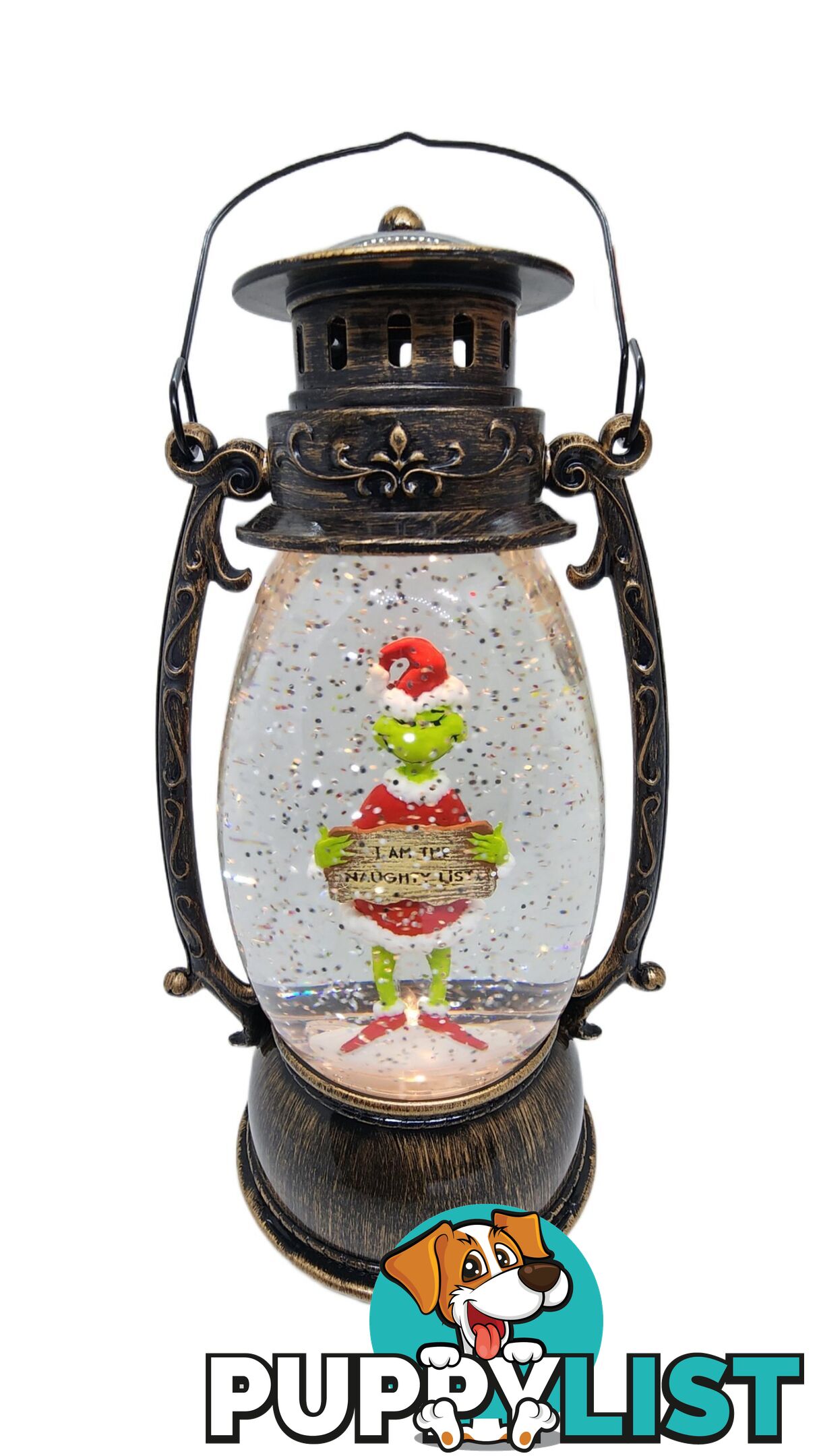 Cotton Candy - Xmas Dr. Seuss Grinch â€˜ I Am The Naughty List â€™ Brass Lantern - Cczxgr52 - 9353468016832