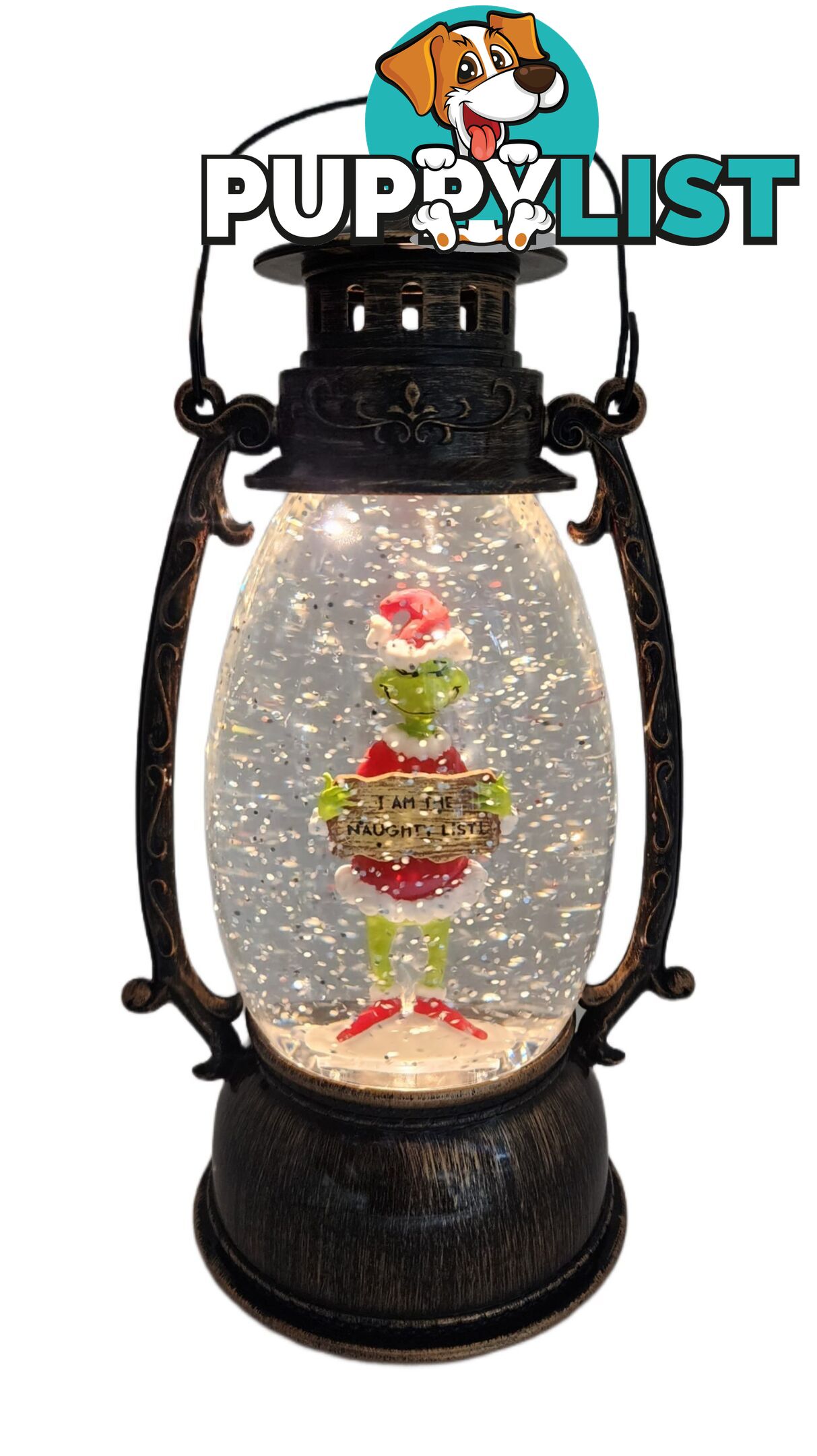 Cotton Candy - Xmas Dr. Seuss Grinch â€˜ I Am The Naughty List â€™ Brass Lantern - Cczxgr52 - 9353468016832