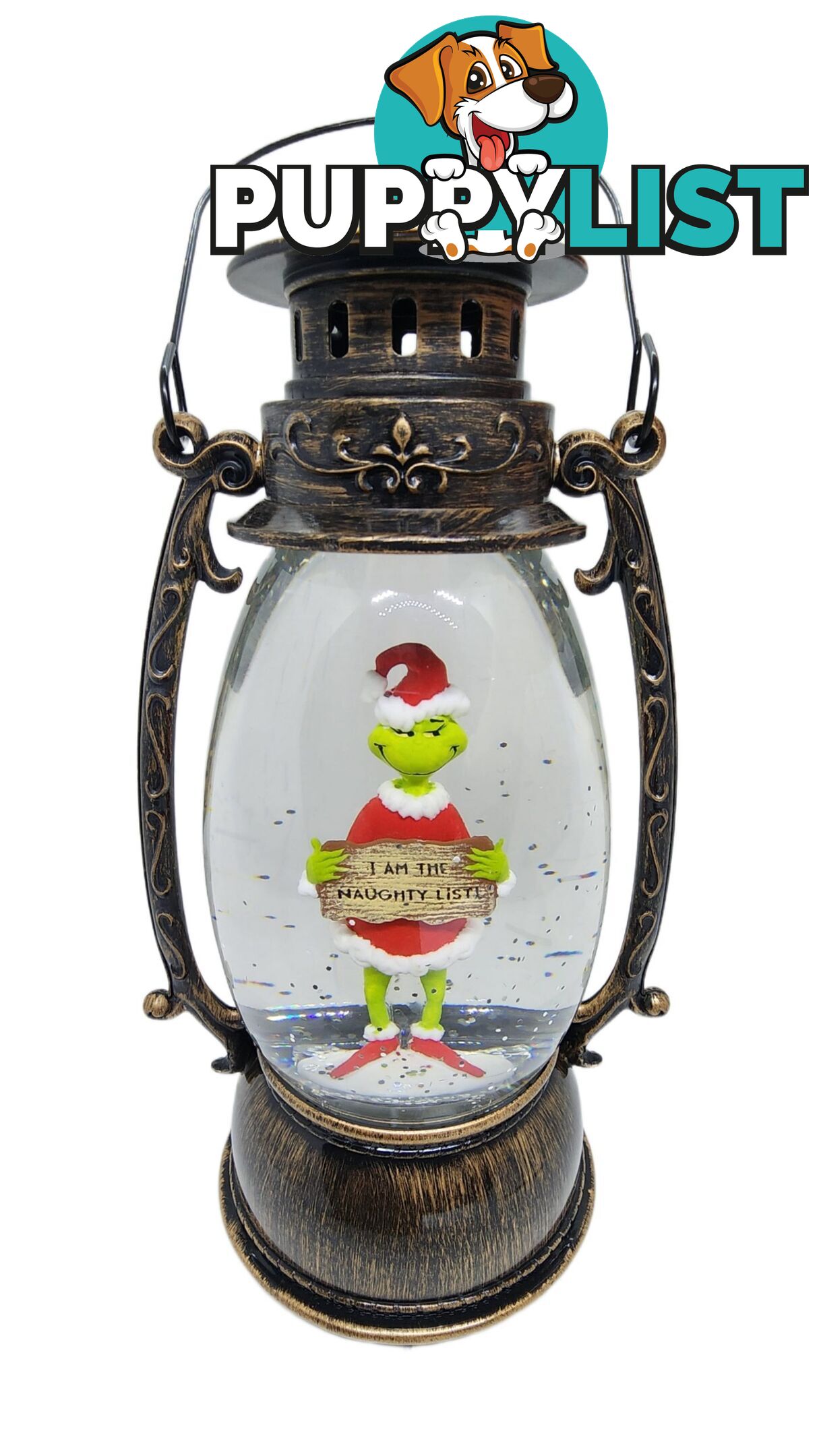 Cotton Candy - Xmas Dr. Seuss Grinch â€˜ I Am The Naughty List â€™ Brass Lantern - Cczxgr52 - 9353468016832