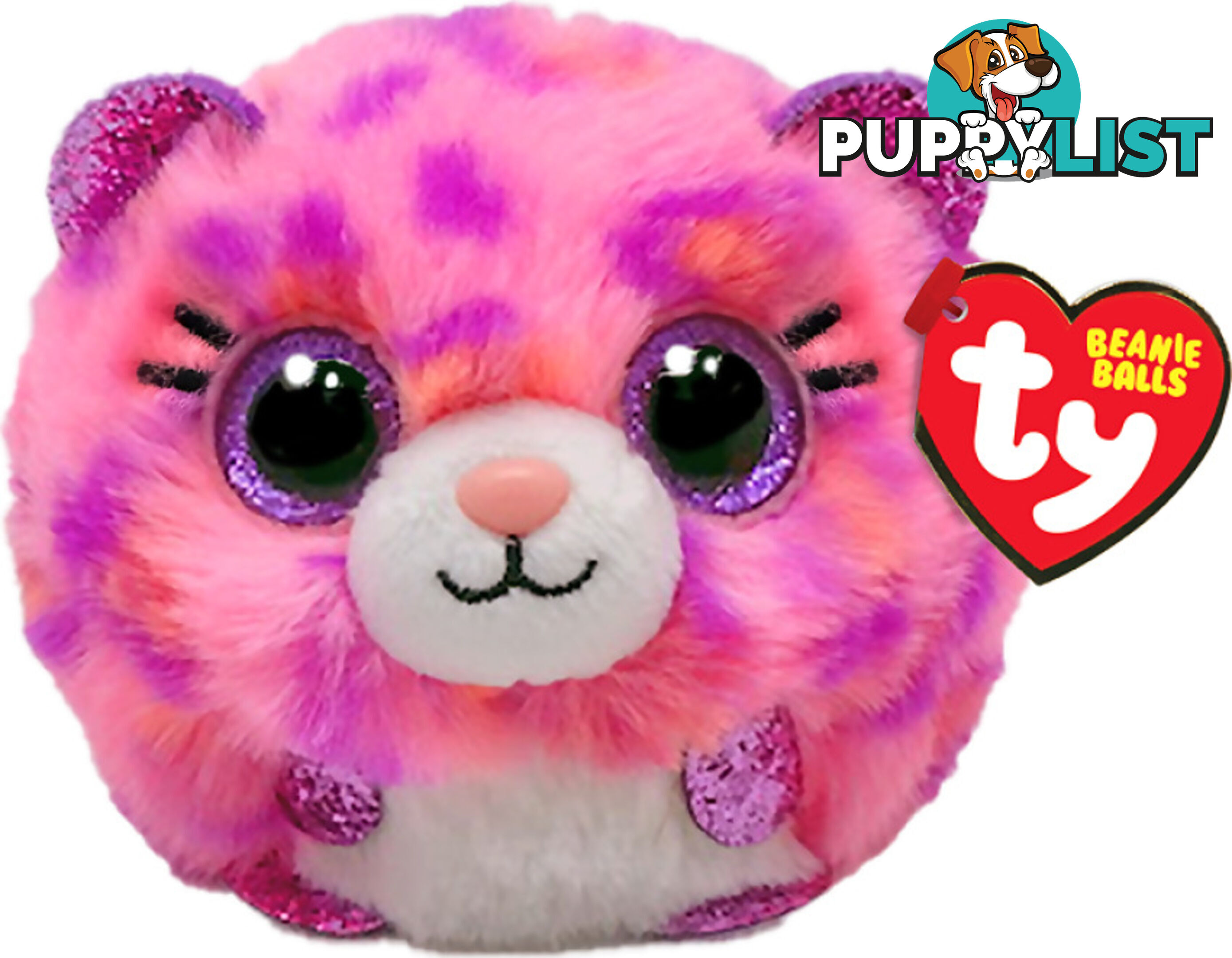 Ty Beanie Boos Balls - Topaz Pink Leopard - Puffies - Bg42541 - 008421425419