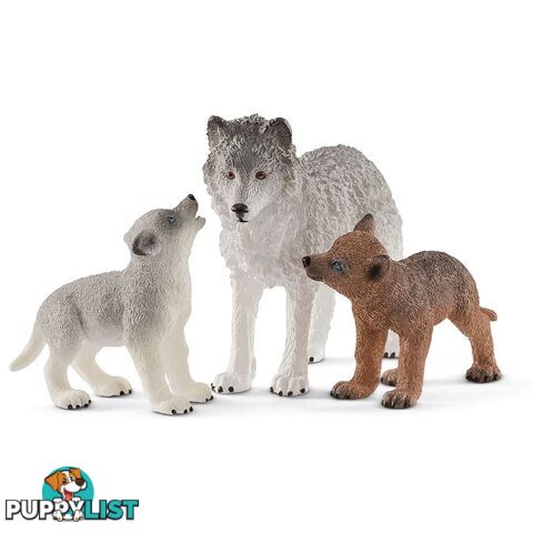 Schleich - Mother Wolf With Pups   Wildlife Animal Figurine Sc42472 - 4055744029790