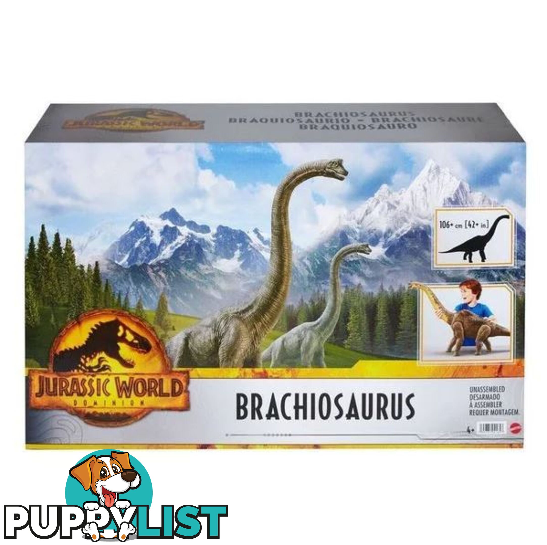 Jurassic World Dominion Dinosaur Toy Brachiosaurus 32 Inch Long Action Figure - Mahfk04 - 194735041657