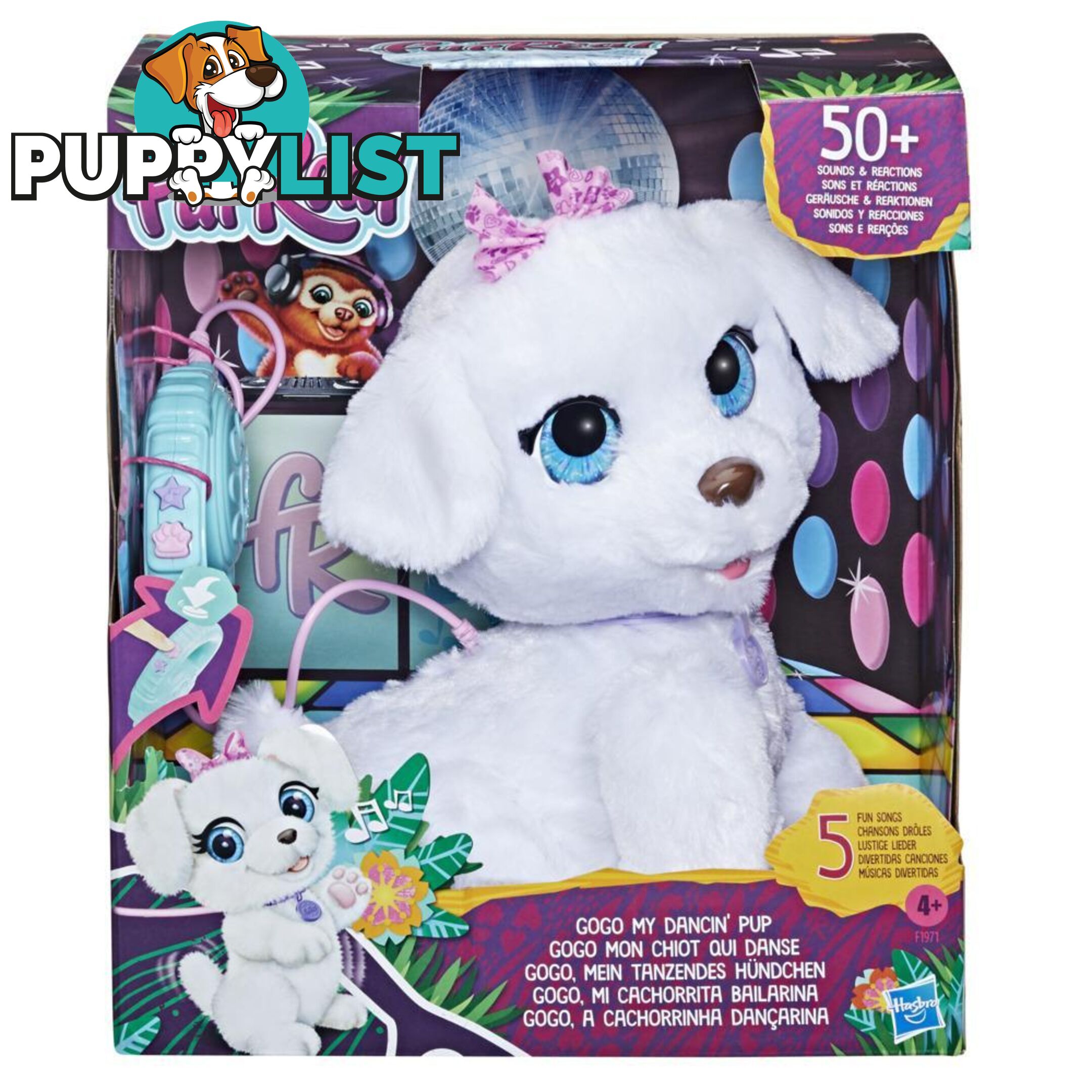 FurReal Gogo My Dancin Pup Interactive Toy Electronic Pet Dancing Toy 50+ Sounds And Reactions Ages 4 And Up  Hasbro F1971 - 5010993838981