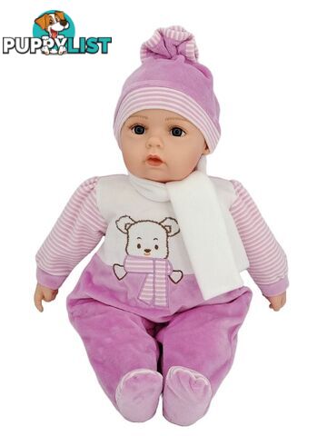 Cotton Candy -  Baby Doll Kim With Pink Teddy Bear Playsuit Soft Body 50cm- Ccbd91 - 9353468017792