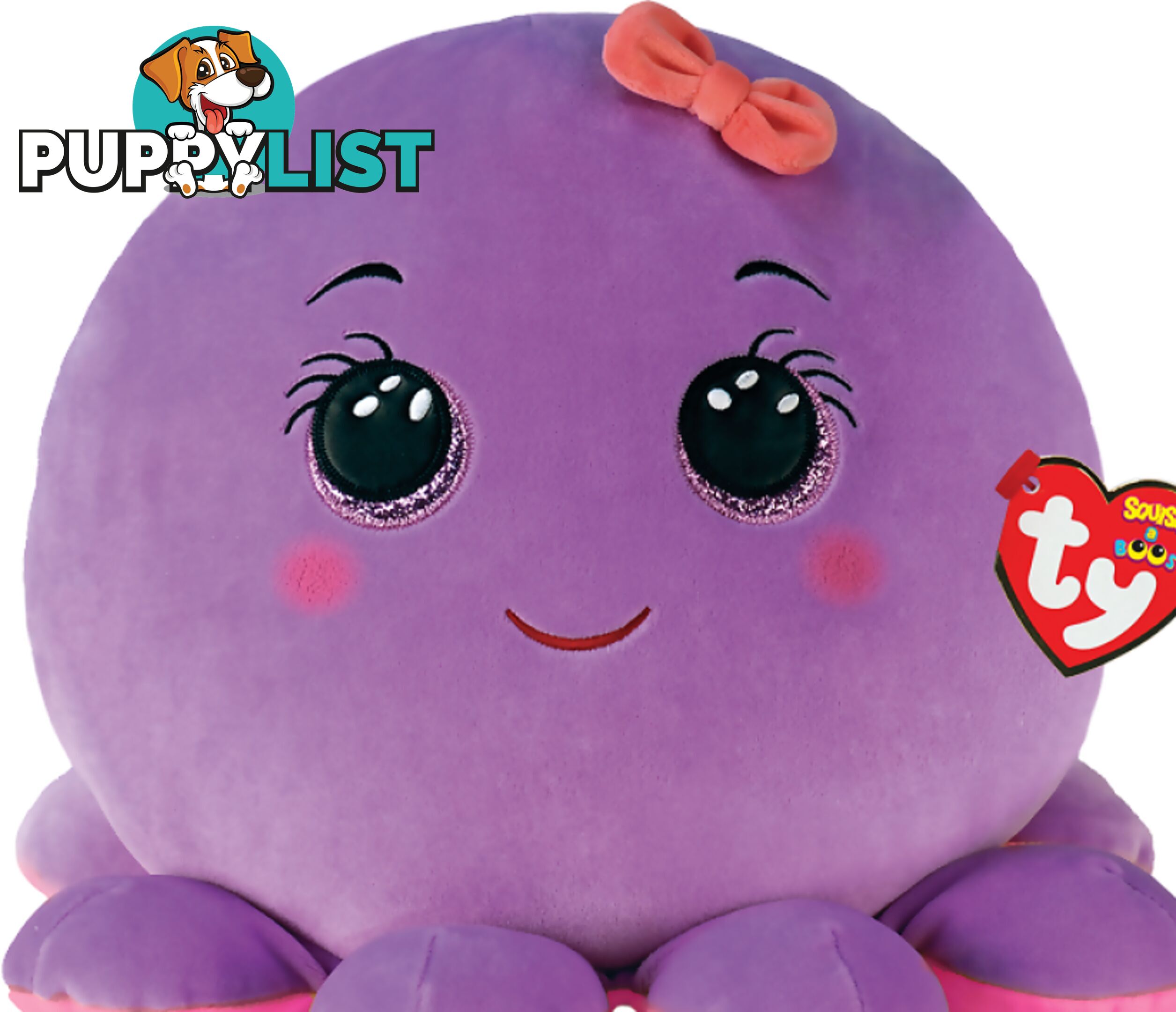 Ty - Squish-a-boos - Octavia - Purple Octopus Medium 25cm (10'') - Squishy Beanies - Bg39242 - 008421392421