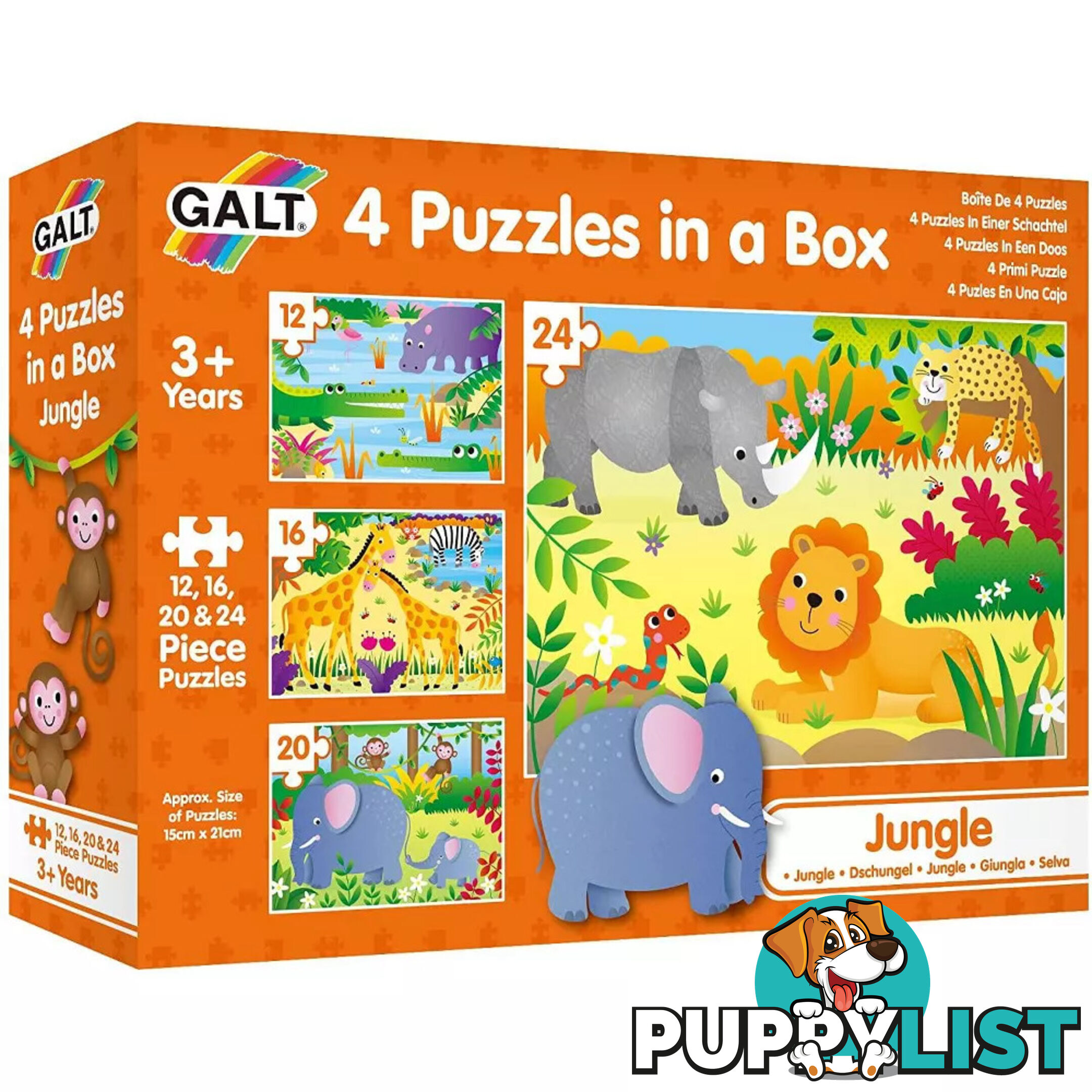 Galt - 4 Jungle Puzzles In A Box - Mdgn5071 - 5011979584533