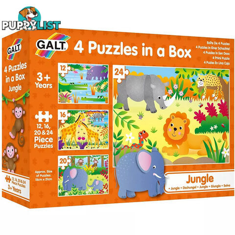 Galt - 4 Jungle Puzzles In A Box - Mdgn5071 - 5011979584533