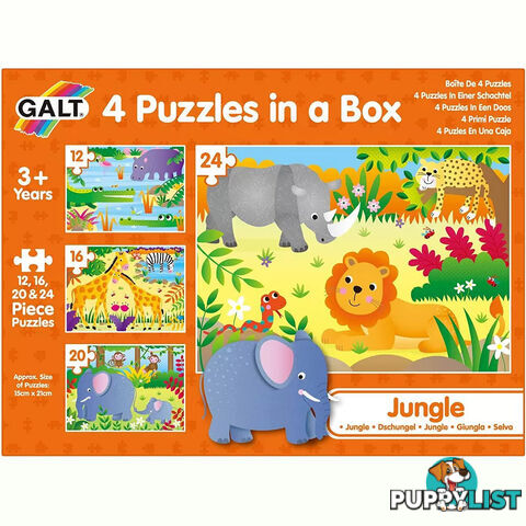 Galt - 4 Jungle Puzzles In A Box - Mdgn5071 - 5011979584533