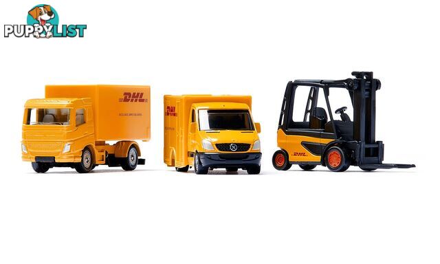 Siku - DHL Logistics 3 Vehicle And Accessories Playset - Mdsi6335 - 4006874063352