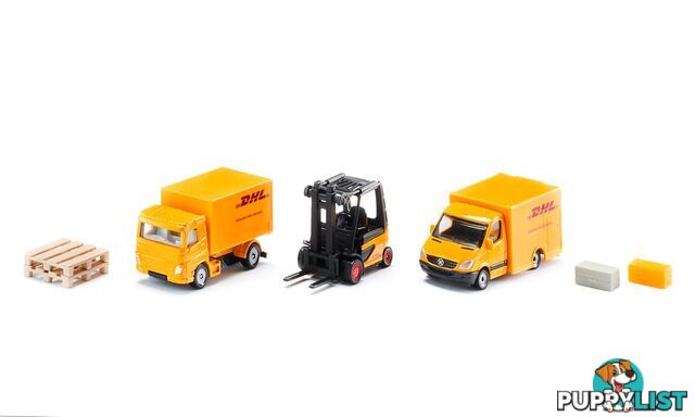 Siku - DHL Logistics 3 Vehicle And Accessories Playset - Mdsi6335 - 4006874063352