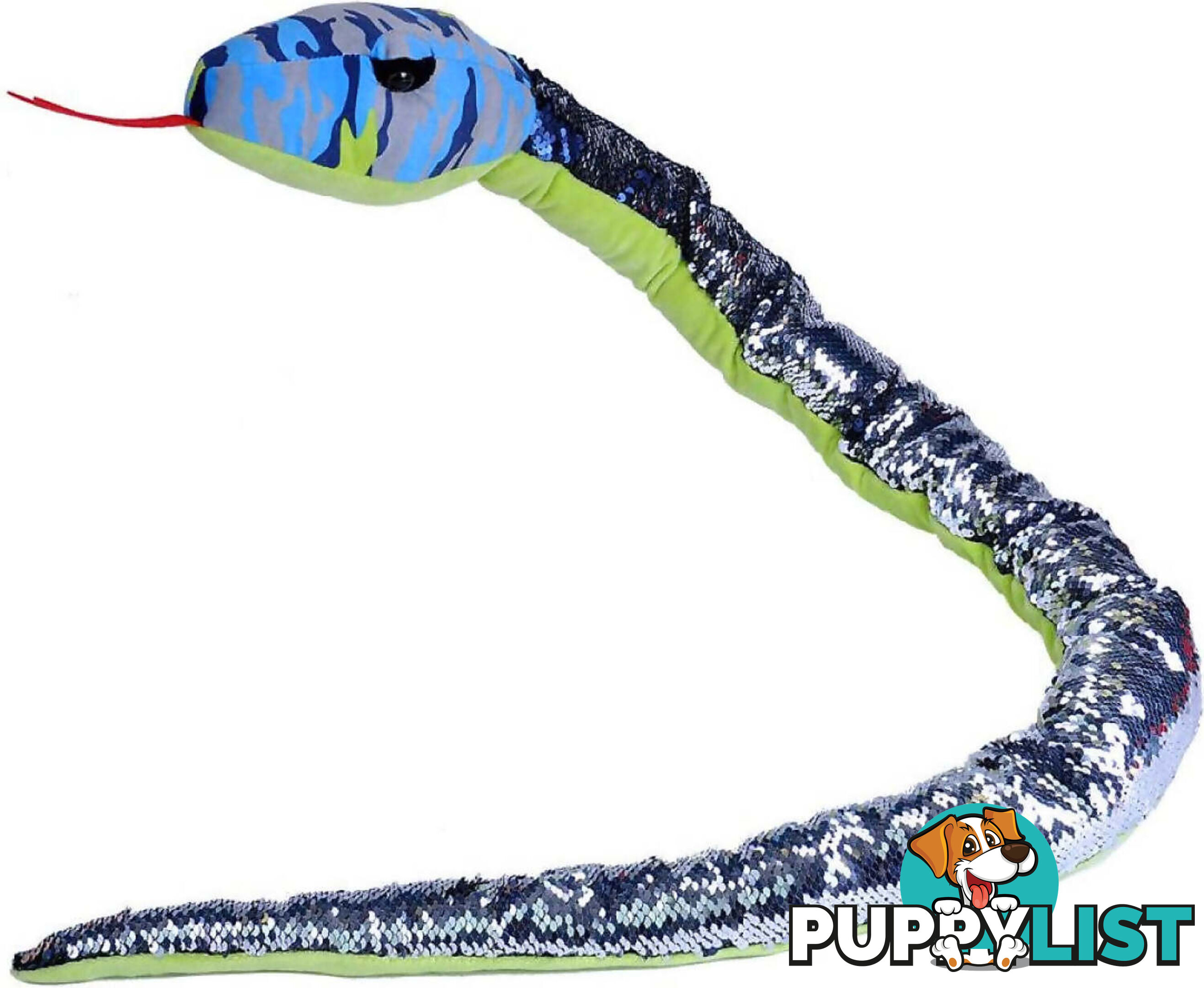 Wild Republic - Plush Snake Sequin Blue Camo 137cm - Wr23402 - 092389234022