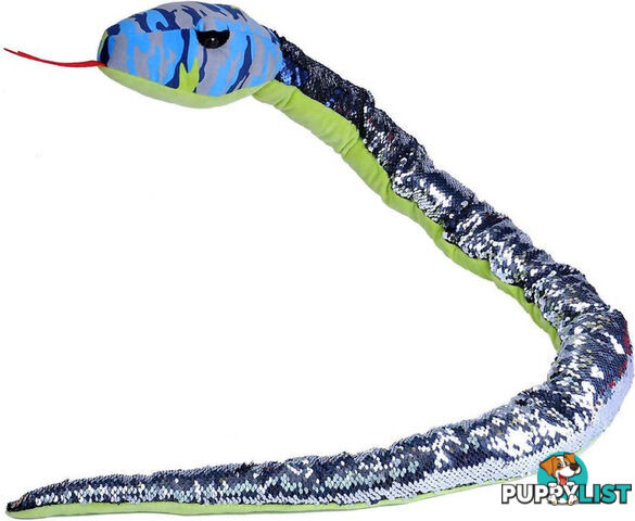 Wild Republic - Plush Snake Sequin Blue Camo 137cm - Wr23402 - 092389234022