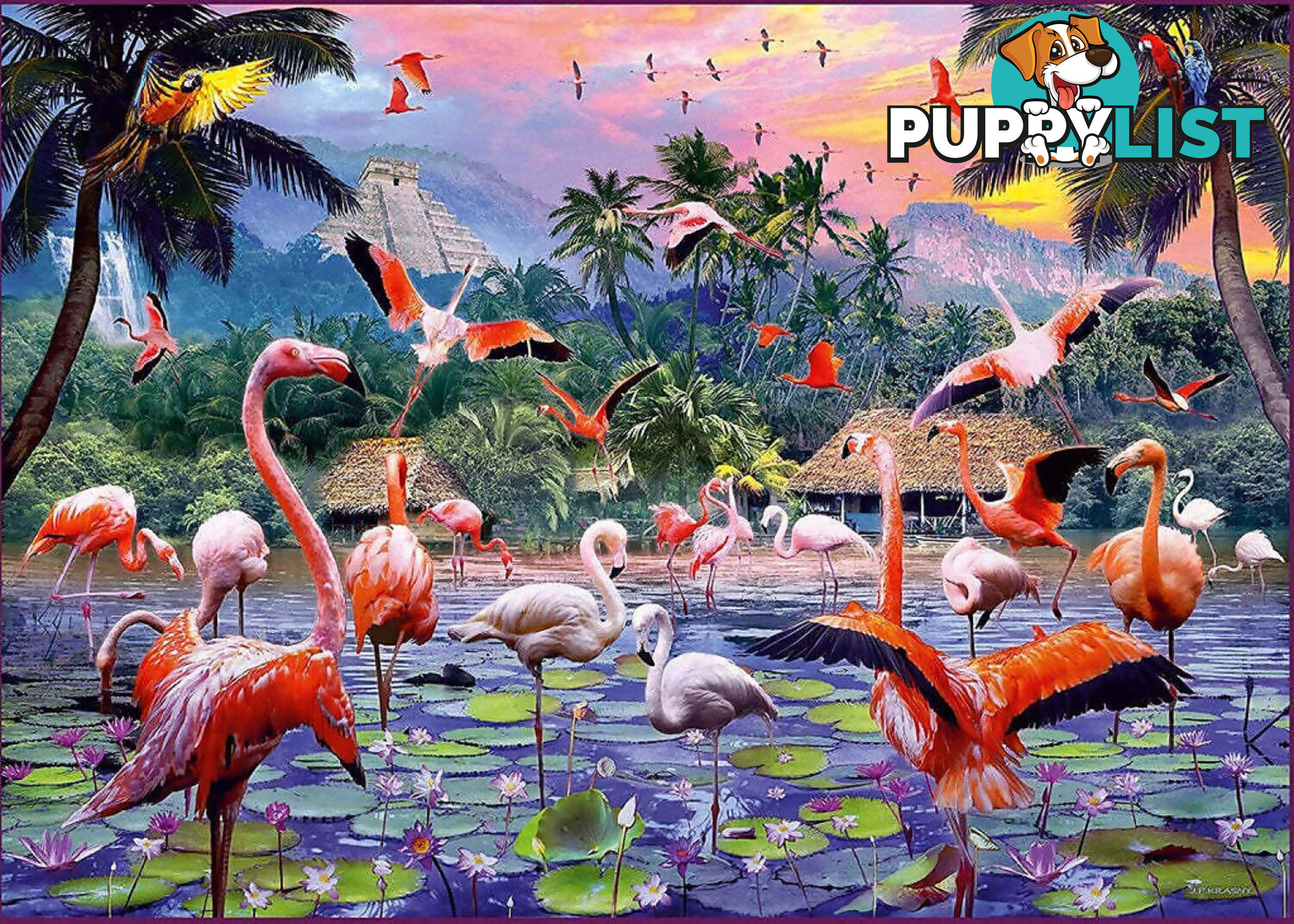 Ravensburger - Pink Flamingos Jigsaw Puzzle 1000pc - Mdrb17082 - 4005556170821