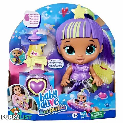 Baby Alive - Star Besties Doll Lovely Luna 8-inch Space Themed Baby Alive - Doll with Accessories - Hbf73605xoo - 5010994208721