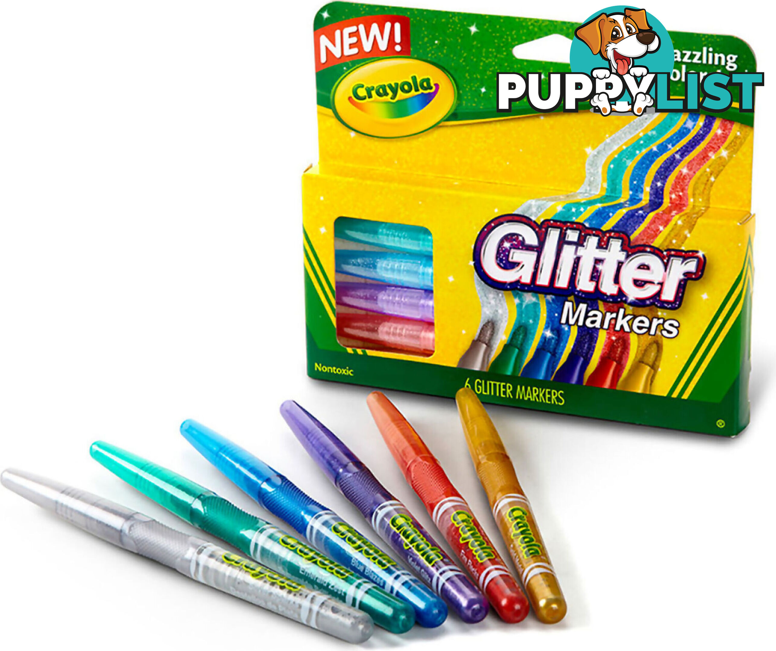 Crayola - Glitter Marker 6pk - Bs588629 - 071662286293