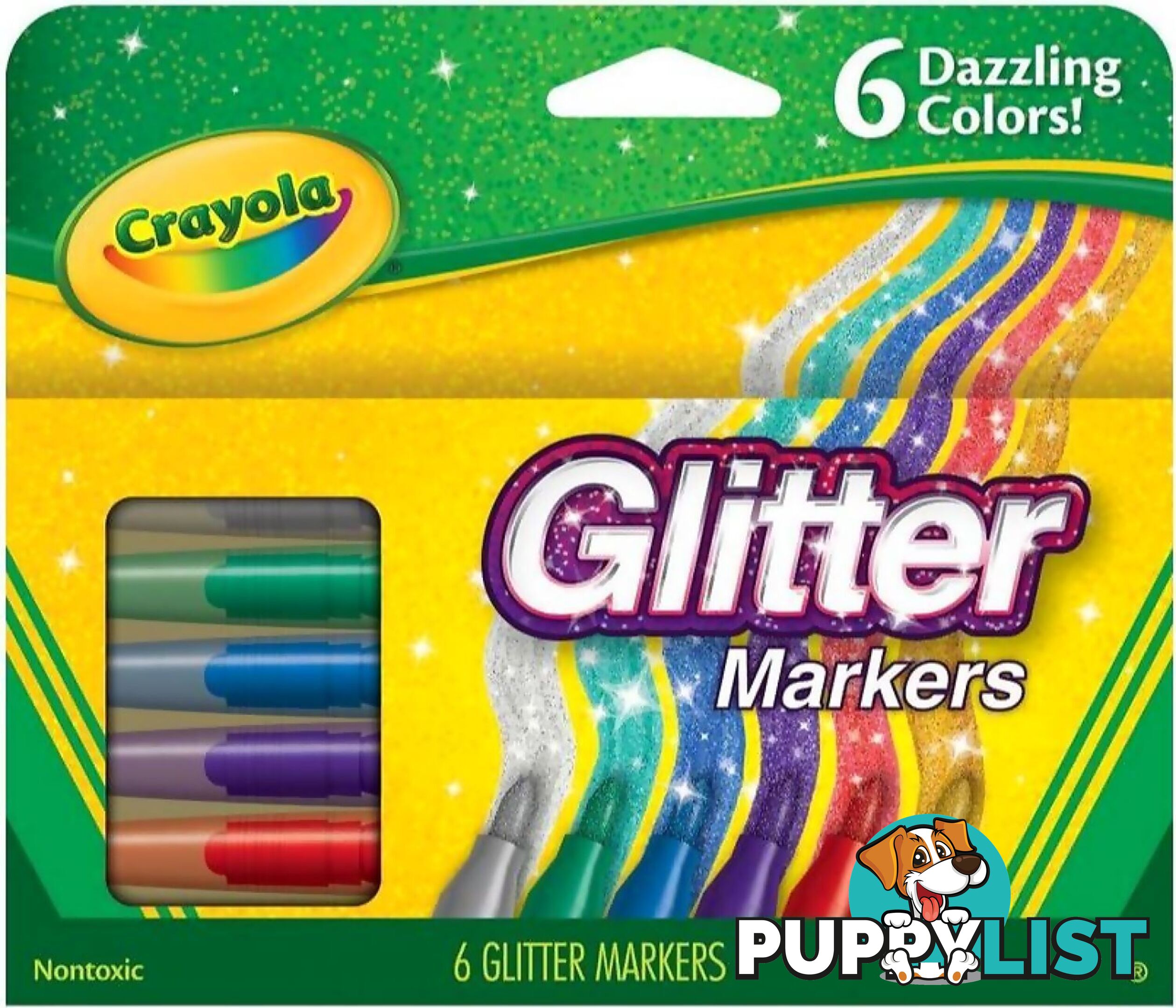 Crayola - Glitter Marker 6pk - Bs588629 - 071662286293