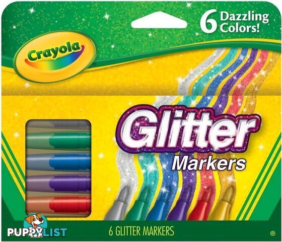 Crayola - Glitter Marker 6pk - Bs588629 - 071662286293