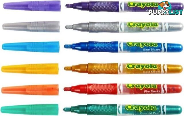 Crayola - Glitter Marker 6pk - Bs588629 - 071662286293