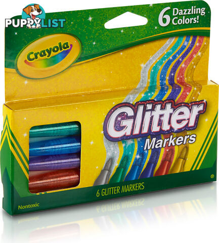 Crayola - Glitter Marker 6pk - Bs588629 - 071662286293