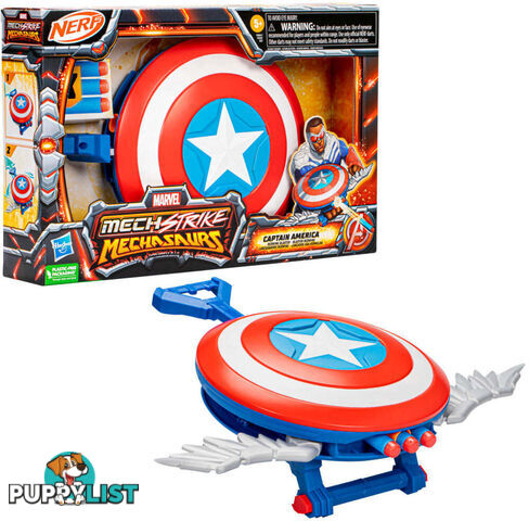 Marvel - Nerf Mech Strike Mechasaurs Captain America Redwing Blaster - Hasbro - Hbf8001ax00 - 195166206509