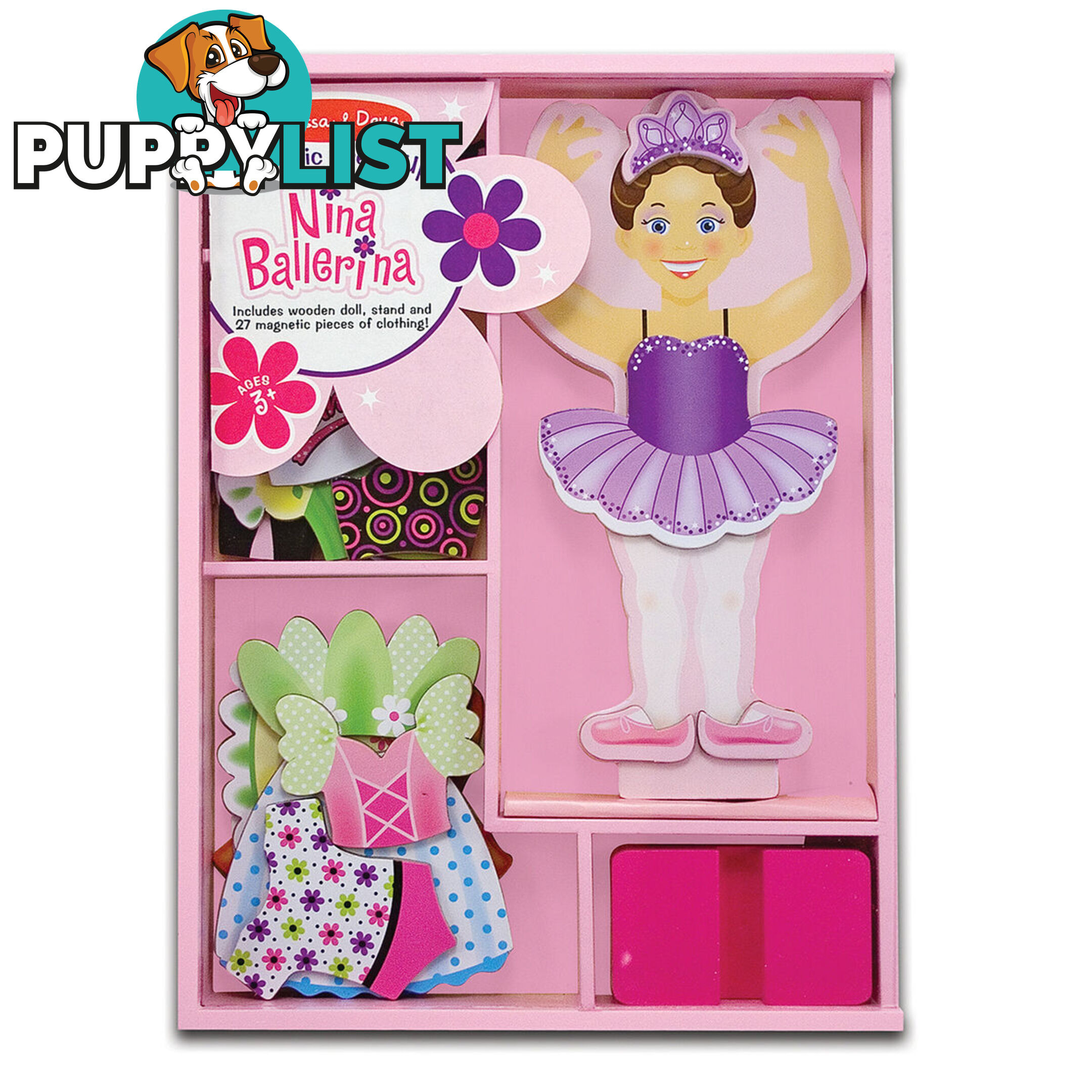 Melissa & Doug - Nina Ballerina Magnetic Dress-up Set   Mdmnd3554 - 000772035545