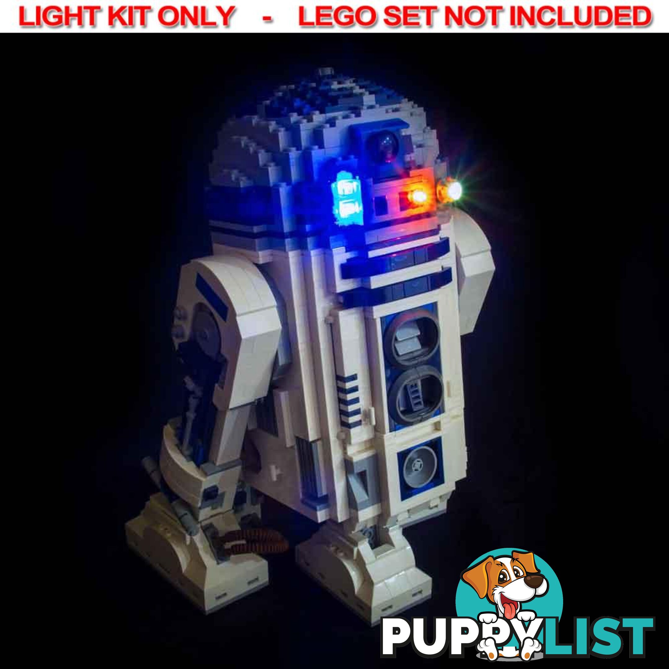 LIGHT KIT for LEGO R2-D2 10225 Light Kit Only - Light My Bricks - 744109767357