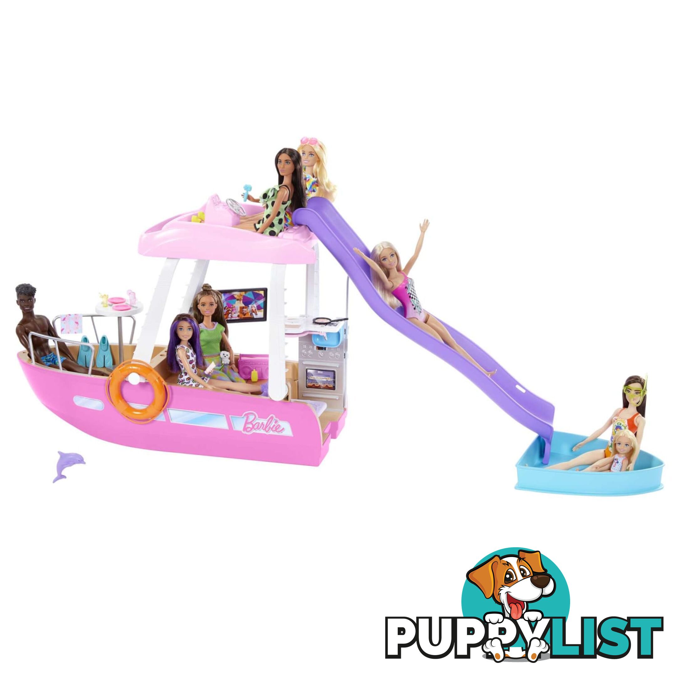 Barbie Dream Boat Playset With Pool Slide And 20+ Accessories - Mahjv37 - 194735095100