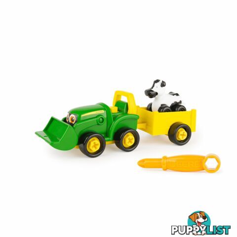 John Deere - Build-a-Buddy Bonnie Scoop Tractor with Wagon Cow and Screwdriver - Lc47209 - 036881472094