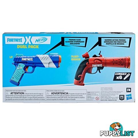 Nerf Fortnite Dual Pack Includes 2 Fortnite Blasters And 6 Nerf Elite Darts - Hbf62432212 - 195166206882