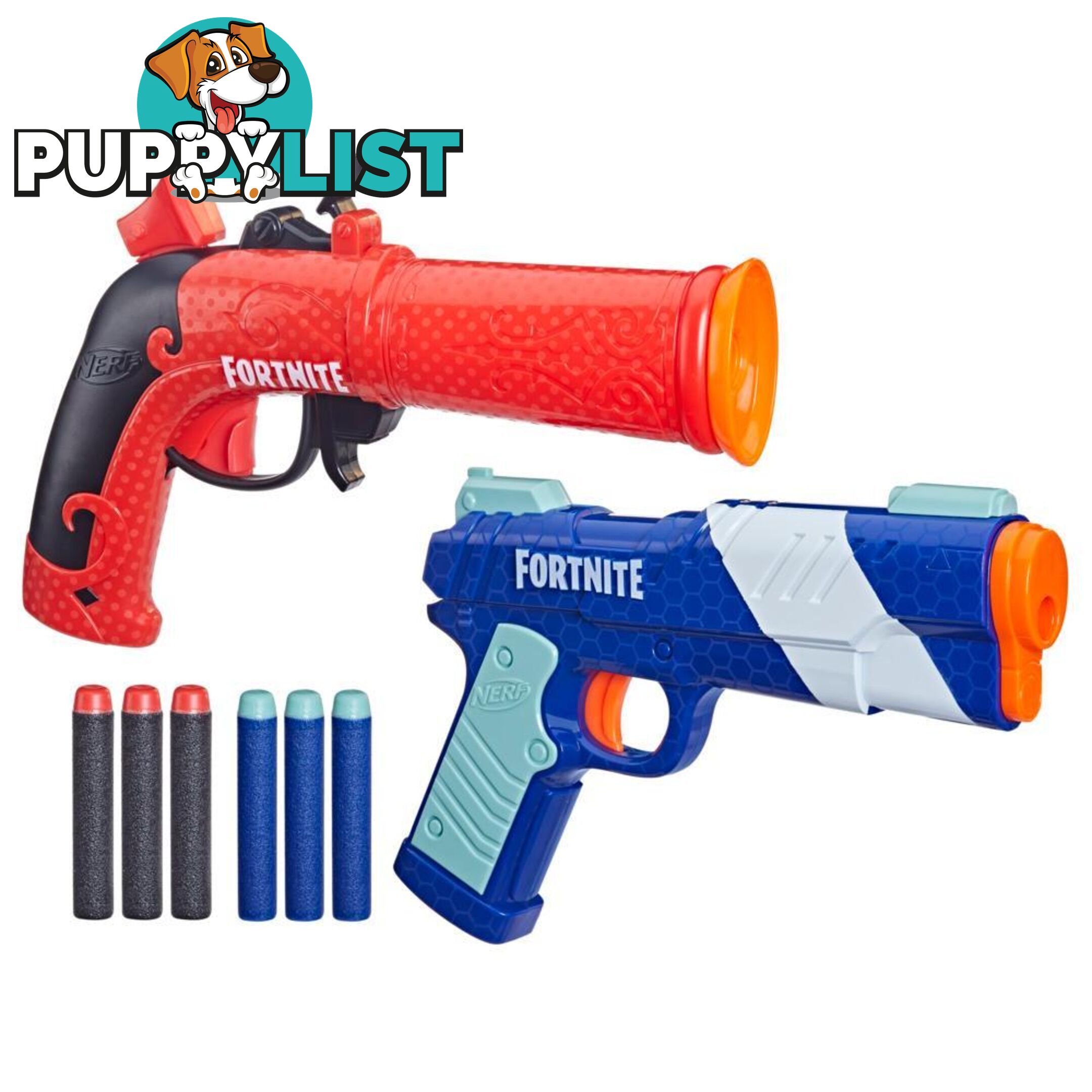 Nerf Fortnite Dual Pack Includes 2 Fortnite Blasters And 6 Nerf Elite Darts - Hbf62432212 - 195166206882