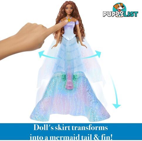 Disney - The Little Mermaid - Transforming Ariel Fashion Doll Switch From Human To Mermaid - Mattel - Mahlx13 - 194735121458