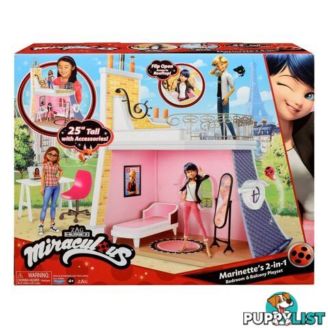 Miraculous Ladybug Marinette's 2-in-1 Bedroom And Rooftop Playset - Hs50660 - 043377506607